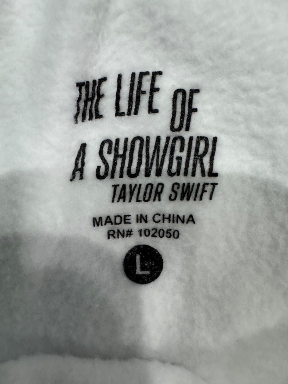 Taylor Swift "The Life of a Showgirl" Shiny Bug White Sweatpants size Large NEW - Picture 5 of 6